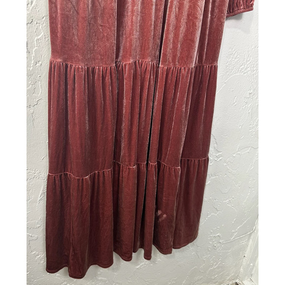 Knox Rose Long Sleeve Velvet A-Line Rose Pink Dress Size XXL Boho - Picture 5 of 9